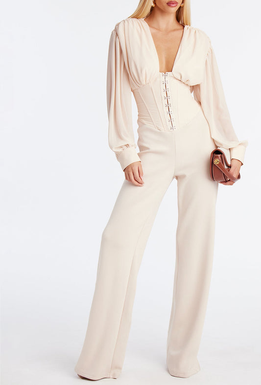 Elyssa Elegant Ivory Jumpsuit