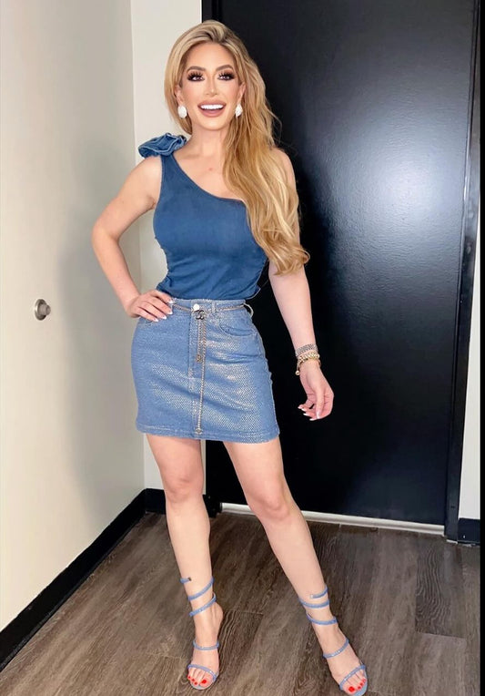 Lili Denim Skirt Sparkly