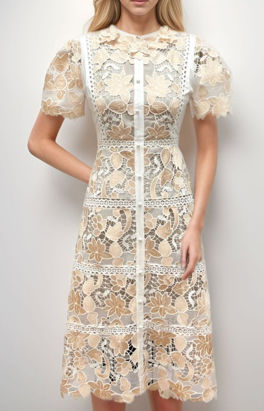 Gaviota Embroidery Midi Dress