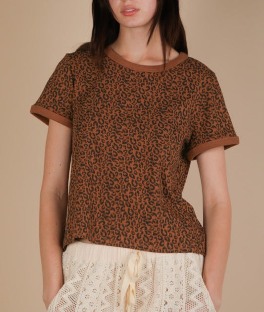Very Casual Brown Print Top