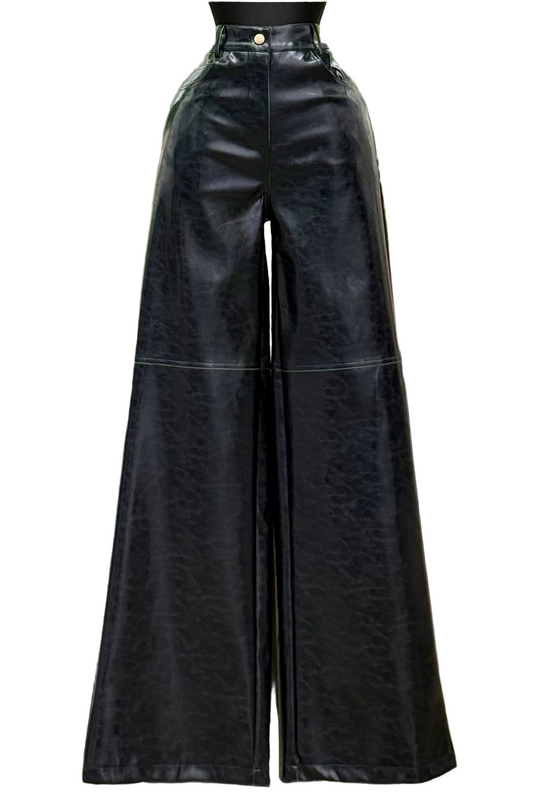 Camila Black Leather pant