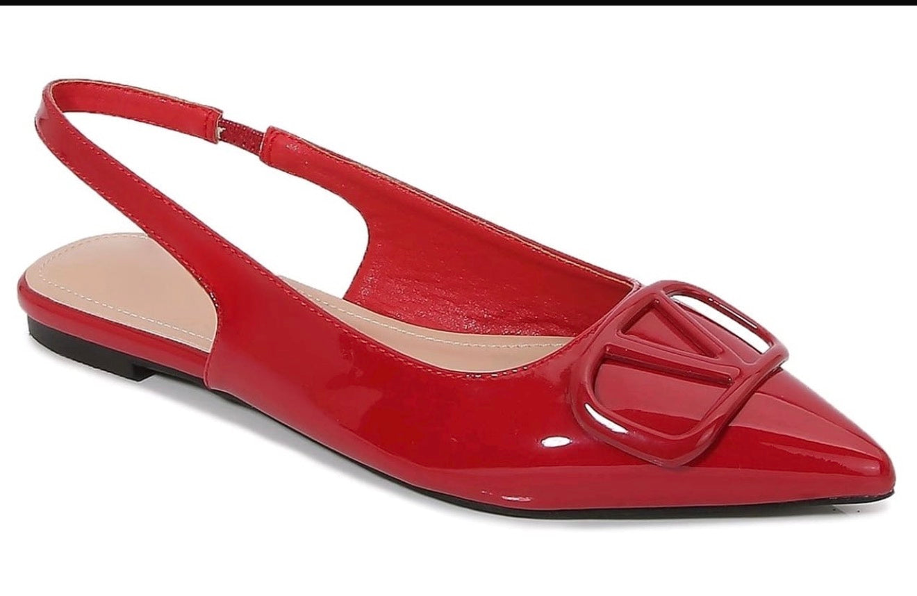 Vale Red Flat Shoes