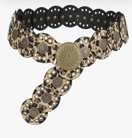 Animal Print Western Belt