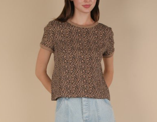 Very Casual Taupe Print Top