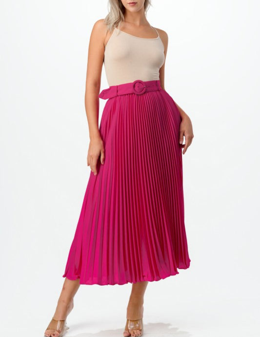 Fucshia Color Platted Skirt