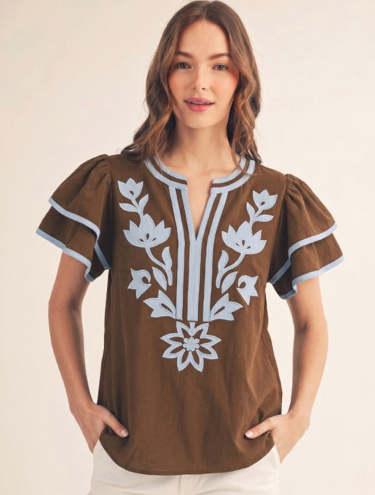 Allondra embroidery Blouse