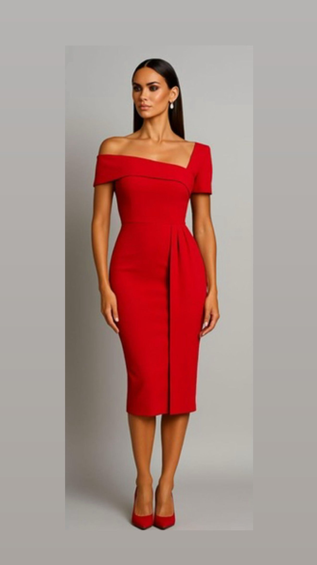 Melody Red Midi Dress