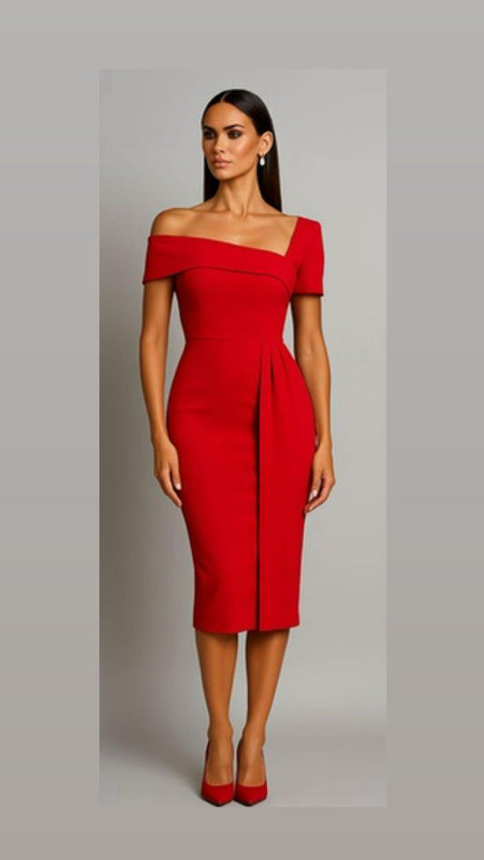 Melody Red Midi Dress