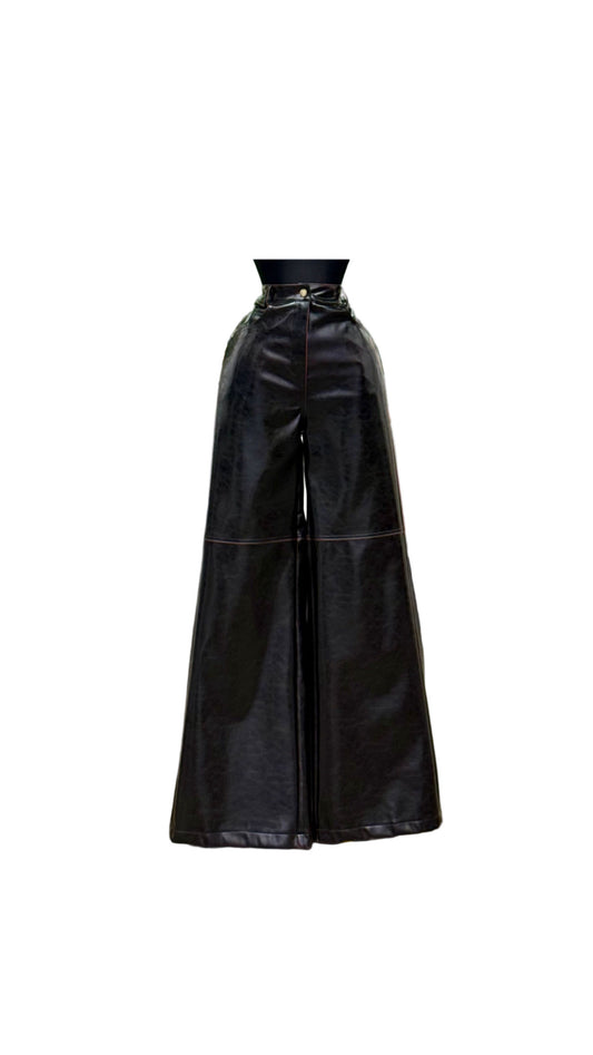 Camila Dark Brown Leather Pant