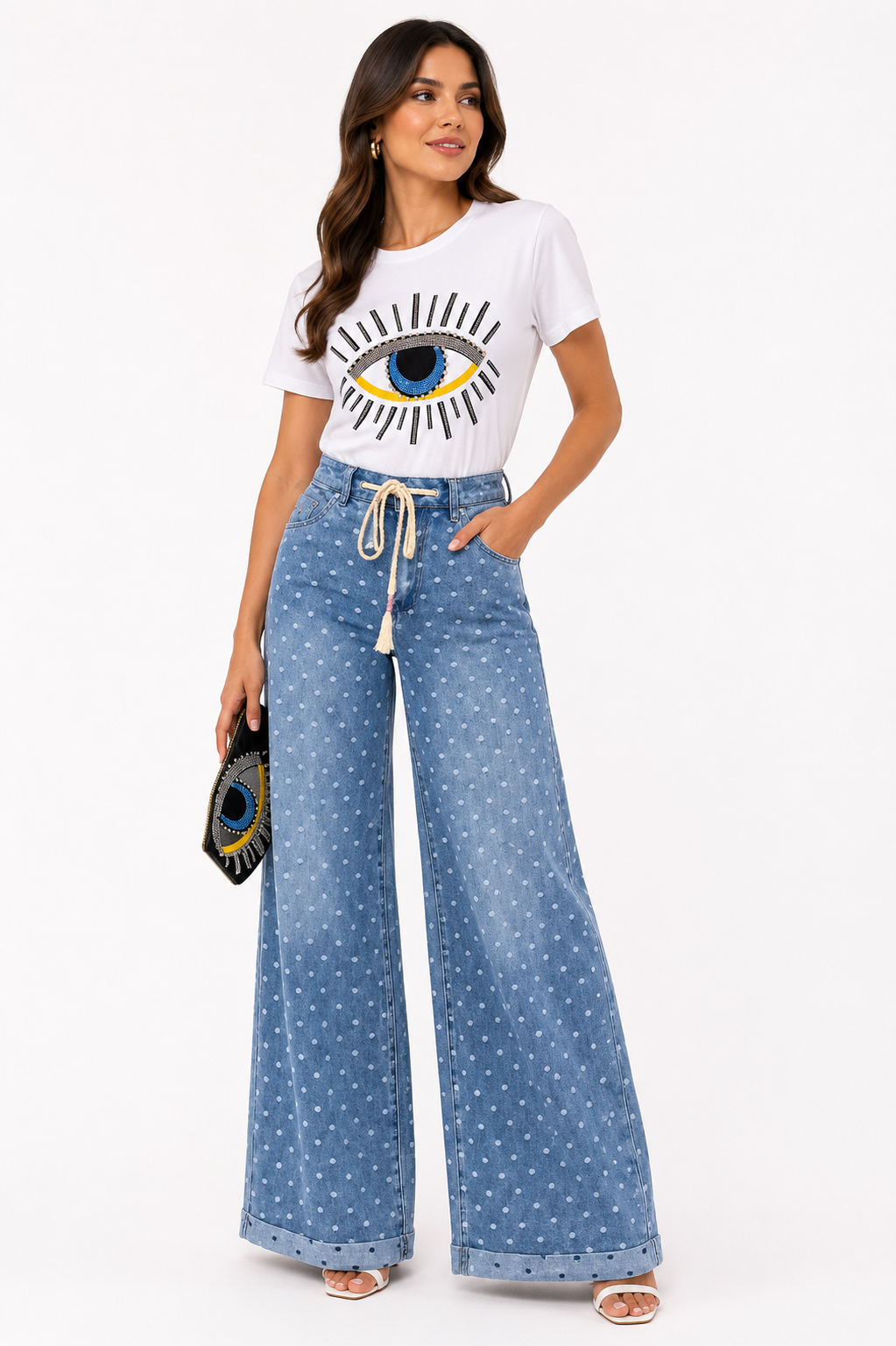 Mel Polka Dots Denim jeans