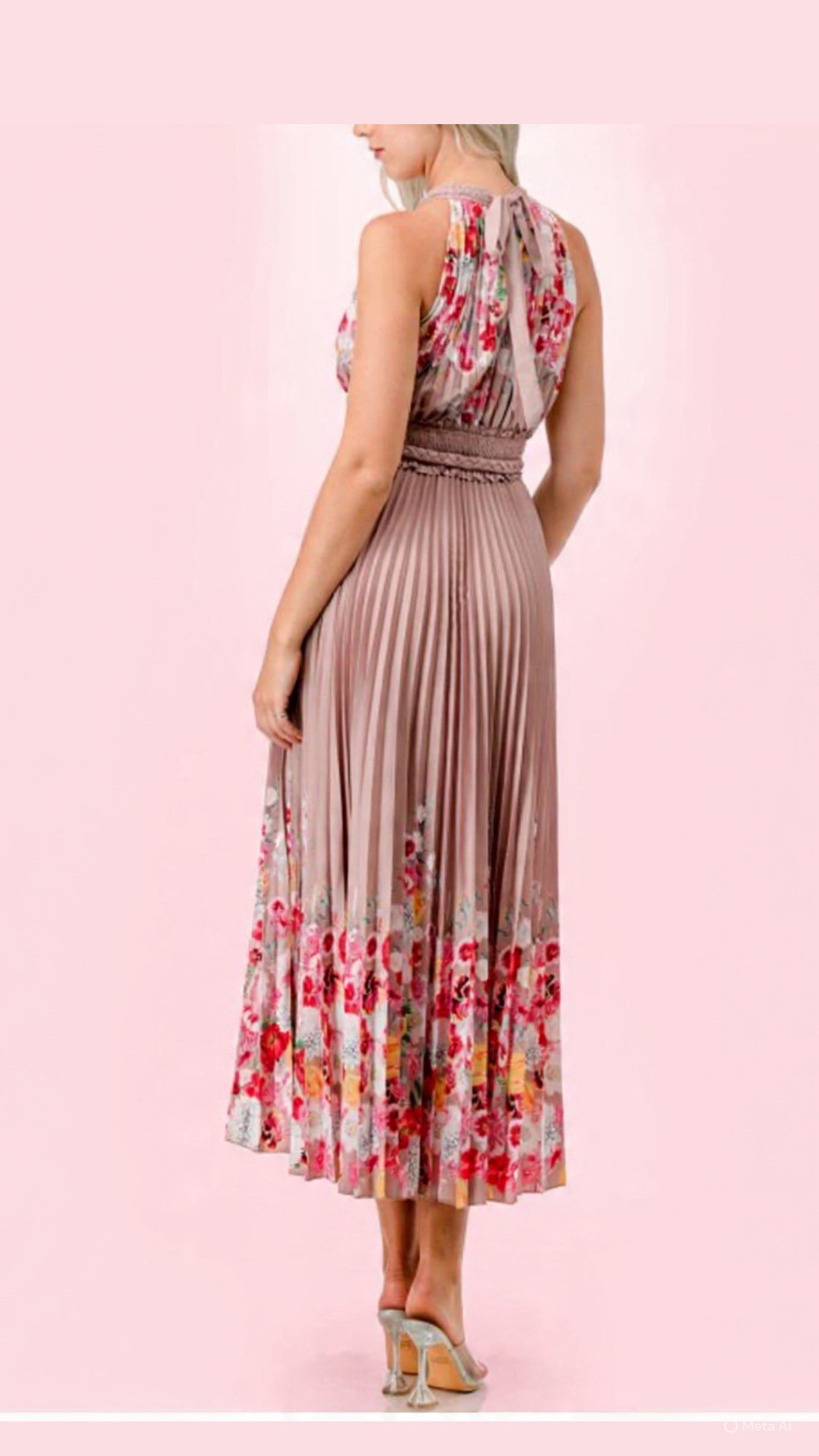 Peony Platted Maxi Dress